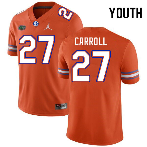 Youth #27 Cam Carroll Florida Gators College Football Jerseys Stitched-Orange